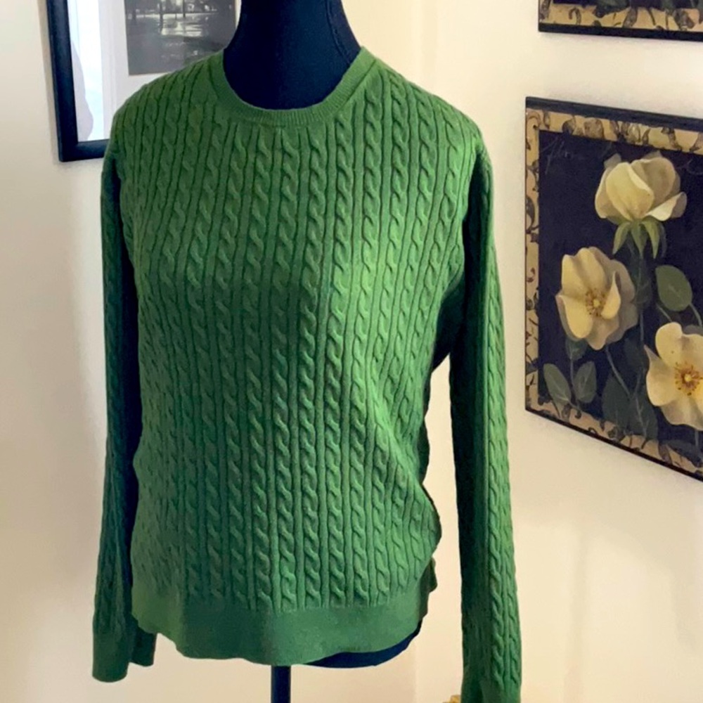 Green cable warm sweater by Amazon essentials